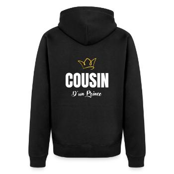 cousin d'un prince - Veste à capuche bio Premium Unisexe - noir - Dos - Nico (187cm)