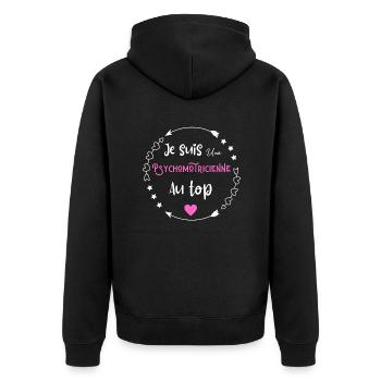 Je suis une psychomotricienne au top - Veste à capuche bio Premium Unisexe - noir - Dos - Nico (187cm)