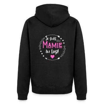 Je suis une mamie au top - Veste à capuche bio Premium Unisexe - noir - Dos - Nico (187cm)