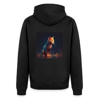 Cat Lights und Forms 2 - Unisex Premium Bio Zip Hoodie - Schwarz - Hinten - Nico (187cm)