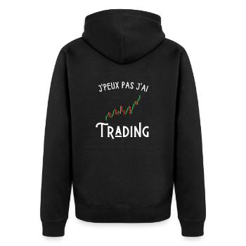 je peux pas j'ai trading - Veste à capuche bio Premium Unisexe - noir - Dos - Nico (187cm)