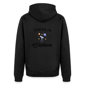 je peux pas j'ai astronomie - Veste à capuche bio Premium Unisexe - noir - Dos - Nico (187cm)