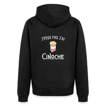 je peux pas j'ai cinoche - Veste à capuche bio Premium Unisexe - noir - Dos - Nico (187cm)
