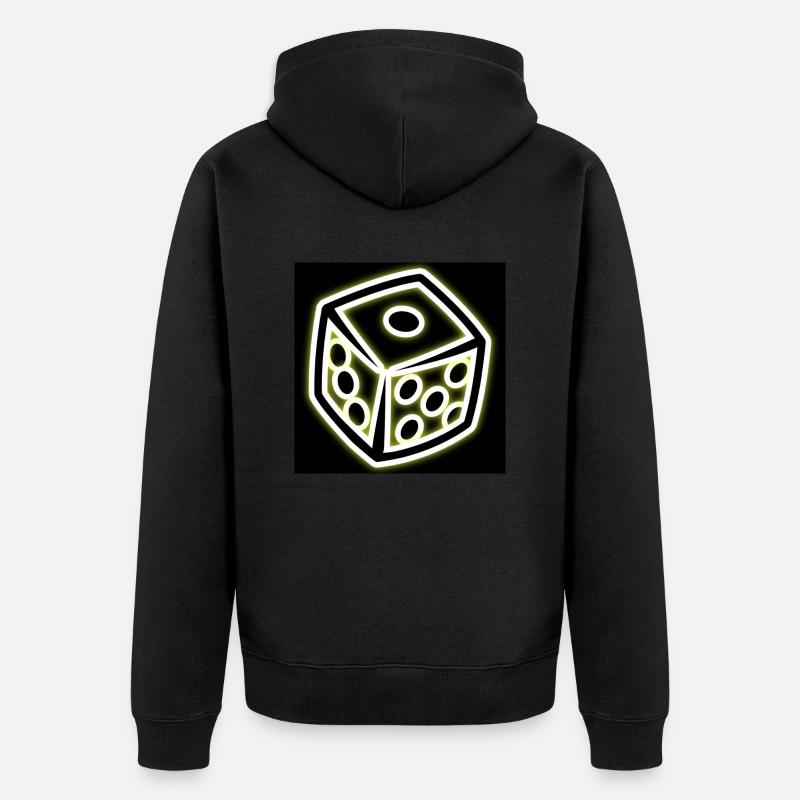 Würfel (Einzeln) - Unisex Premium Bio Zip Hoodie - Schwarz