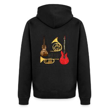 Instruments de musique - Veste à capuche bio Premium Unisexe - noir - Dos - Nico (187cm)