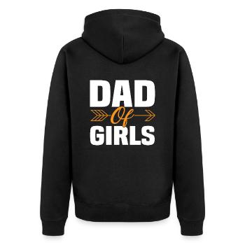 Dad of Girls - Unisex Premium Bio Zip Hoodie - Schwarz - Hinten - Nico (187cm)