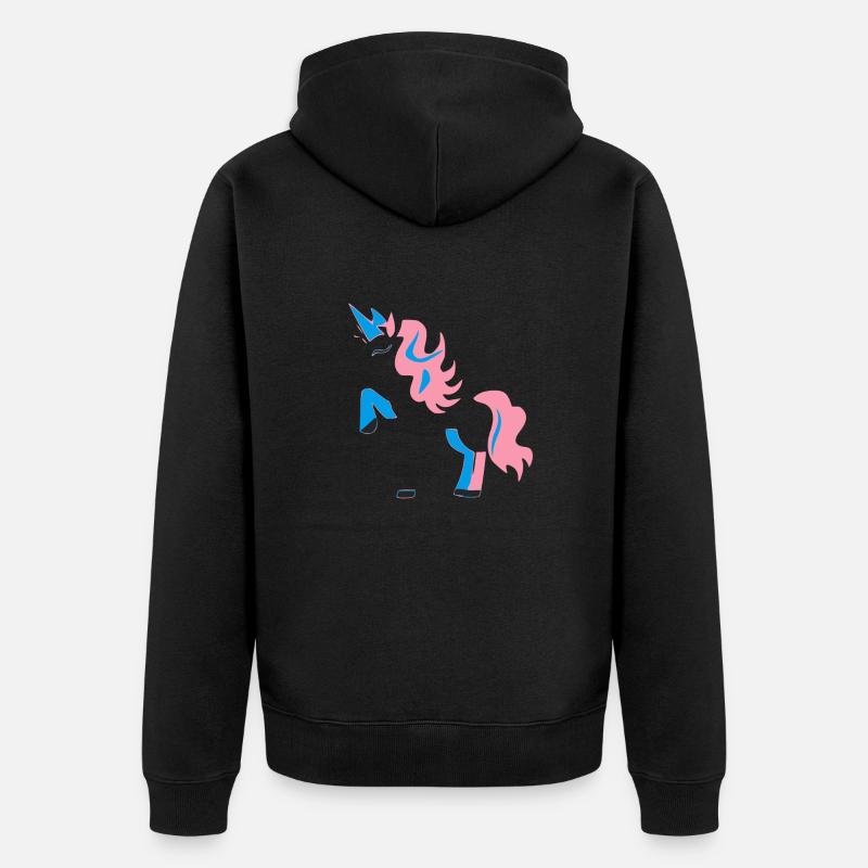 Das Einhorn - Unisex Premium Bio Zip Hoodie - Schwarz
