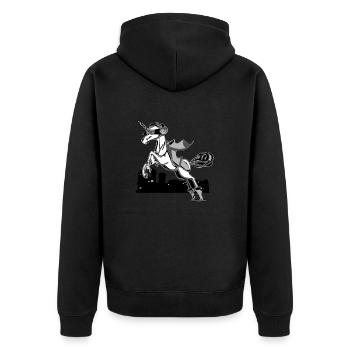 La licorne masquée - Veste à capuche bio Premium Unisexe - noir - Dos - Nico (187cm)