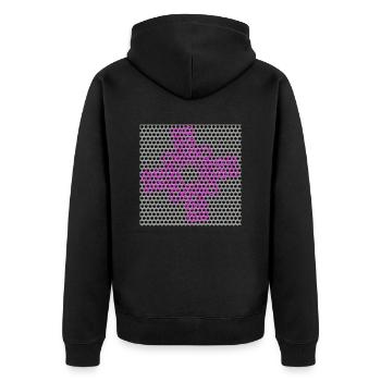 The Ask / Die Frage - Abbildung - Unisex Premium Bio Zip Hoodie - Schwarz - Hinten - Nico (187cm)