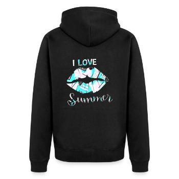 Summer surf miami beach paradise 80s retro 90s - Veste à capuche bio Premium Unisexe - noir - Dos - Nico (187cm)