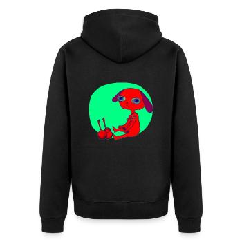 Mad - Dog - Unisex Premium Organic Zip Hoodie - black - Back - Nico (187cm)