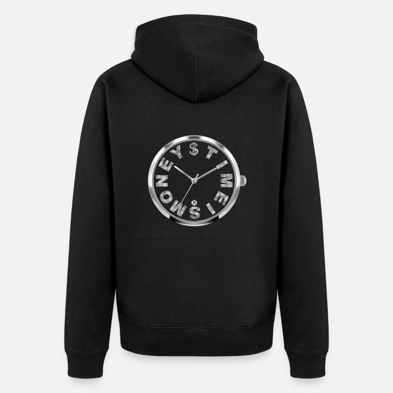Le temps, c’est de l’argent - Veste à capuche bio Premium Unisexe - noir