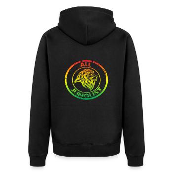 All Junglist - Unisex Premium Organic Zip Hoodie - black - Back - Nico (187cm)
