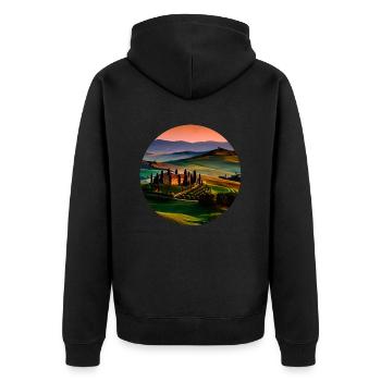 La Dolce Vita - Tuscany - Unisex Premium Organic Zip Hoodie - black - Back - Nico (187cm)