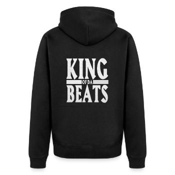 King Of Da Beats - Unisex Premium Bio Zip Hoodie - Schwarz - Hinten - Nico (187cm)