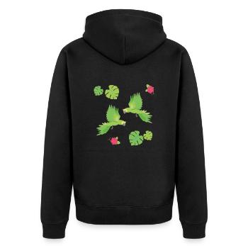 Keas - Unisex Premium Bio Zip Hoodie - Schwarz - Hinten - Nico (187cm)