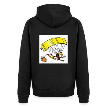 Skydive - Fallschirmspringer Comic - Unisex Premium Bio Zip Hoodie - Schwarz - Hinten - Nico (187cm)