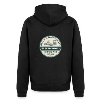Nix wie weg 2 3543 3543 px - Unisex Premium Bio Zip Hoodie - Schwarz - Hinten - Nico (187cm)