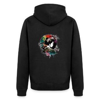 Geisha ultra colorée - Veste à capuche bio Premium Unisexe - noir - Dos - Nico (187cm)