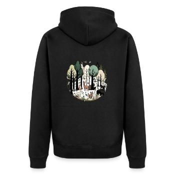 Animaux de la forêt - Veste à capuche bio Premium Unisexe - noir - Dos - Nico (187cm)