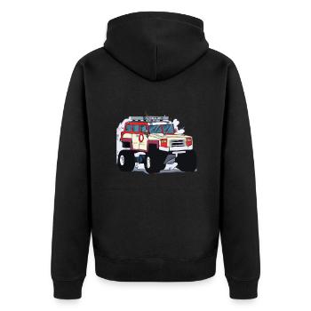 4X4 fully equipped - Unisex Premium Organic Zip Hoodie - black - Back - Nico (187cm)