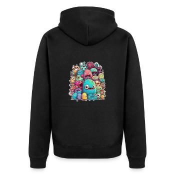 Doodle Style - Unisex Premium Organic Zip Hoodie - black - Back - Nico (187cm)