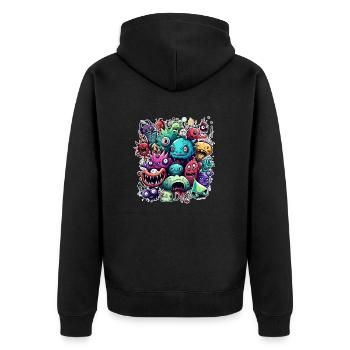 Doodle Style - Unisex Premium Organic Zip Hoodie - black - Back - Nico (187cm)