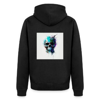 Crane abstrait n°5 - Veste à capuche bio Premium Unisexe - noir - Dos - Nico (187cm)