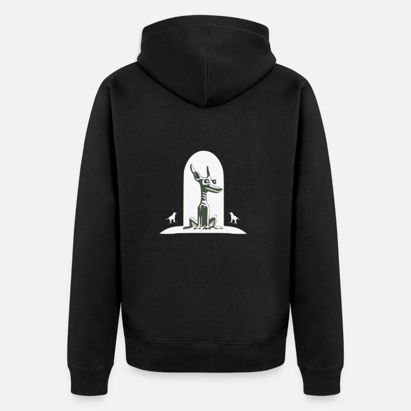 Krikri le chien mignon - Veste à capuche bio Premium Unisexe - noir