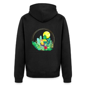 L’été avec le toucan - Veste à capuche bio Premium Unisexe - noir - Dos - Nico (187cm)