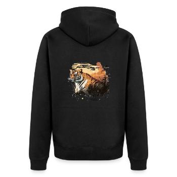 Le tigre - Veste à capuche bio Premium Unisexe - noir - Dos - Nico (187cm)