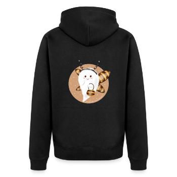 Biene - Unisex Premium Bio Zip Hoodie - Schwarz - Hinten - Nico (187cm)