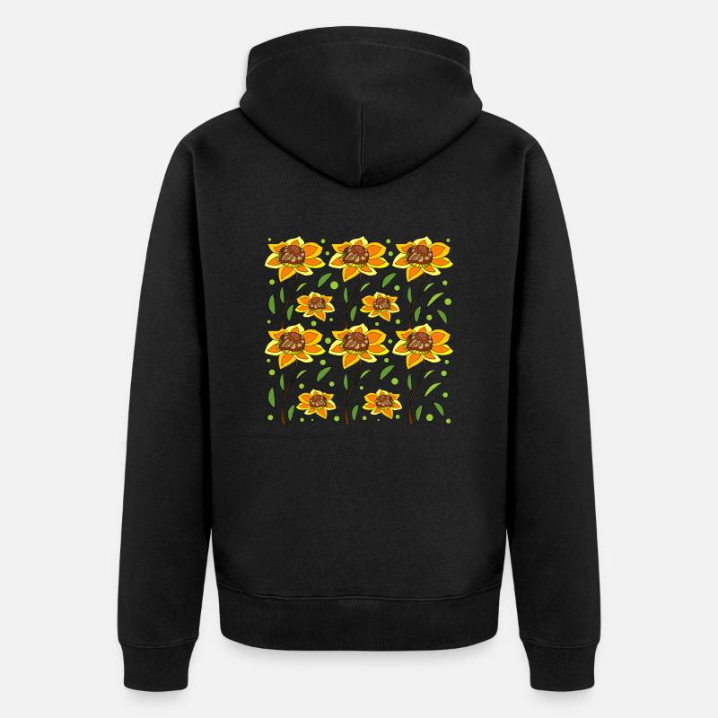 Fleur - Veste à capuche bio Premium Unisexe - noir
