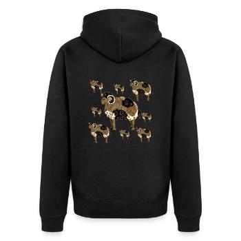 Rams - Unisex Premium Organic Zip Hoodie - black - Back - Nico (187cm)