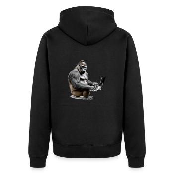 Hago le gorille musicien - Veste à capuche bio Premium Unisexe - noir - Dos - Nico (187cm)