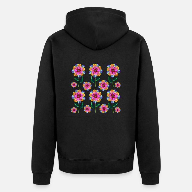 Fleur - Veste à capuche bio Premium Unisexe - noir
