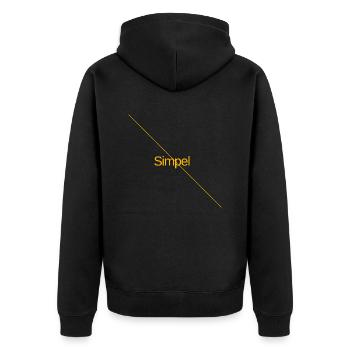 Simple - Unisex Premium Organic Zip Hoodie - black - Back - Nico (187cm)