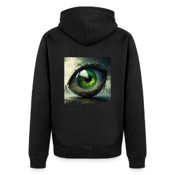 Fantasy Eye Geschenk - Unisex Premium Bio Zip Hoodie - Schwarz - Hinten - Nico (187cm)