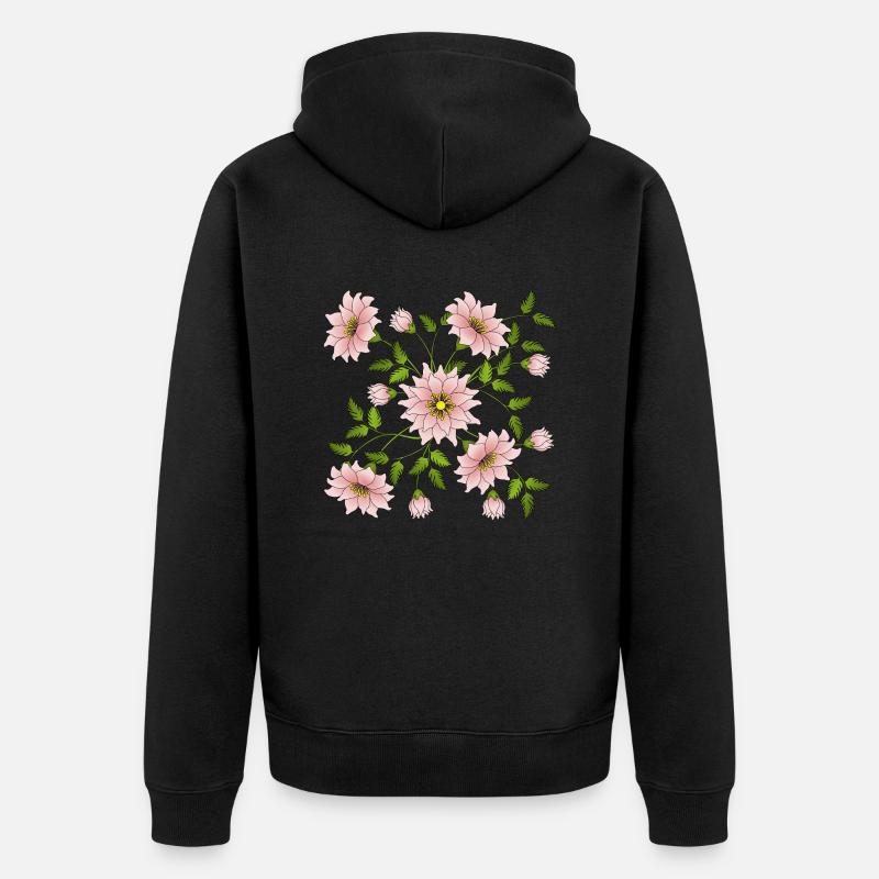 Fleur - Veste à capuche bio Premium Unisexe - noir