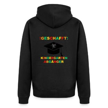 Kindergarten Absolvent Geschafft Einschulung - Unisex Premium Bio Zip Hoodie - Schwarz - Hinten - Nico (187cm)