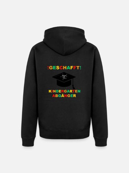 Kindergarten Absolvent Geschafft Einschulung - Unisex Premium Bio Zip Hoodie - Schwarz