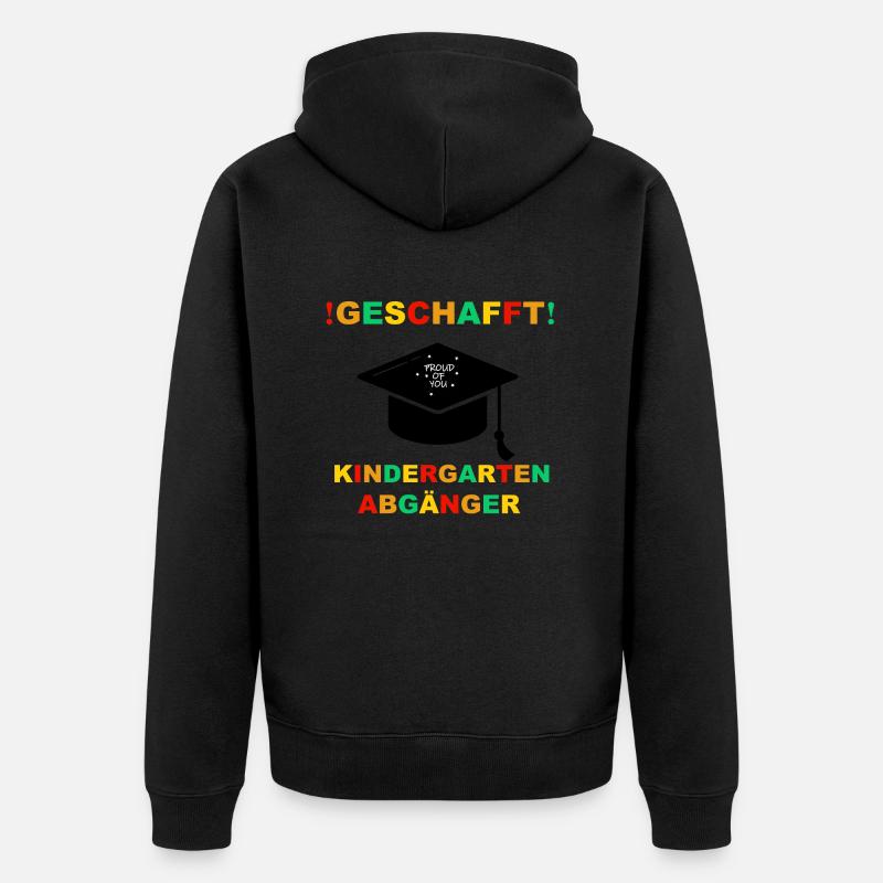 Kindergarten Absolvent Geschafft Einschulung - Unisex Premium Bio Zip Hoodie - Schwarz