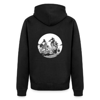 BMX Race Racing MTB Motocross MTB Bike RAD - Unisex Premium Organic Zip Hoodie - black - Back - Nico (187cm)