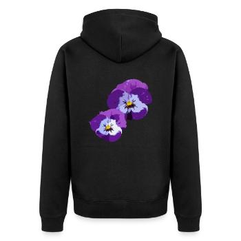 Pensées - Veste à capuche bio Premium Unisexe - noir - Dos - Nico (187cm)