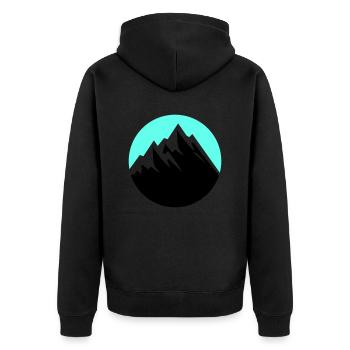 mountains - Unisex Premium Bio Zip Hoodie - Schwarz - Hinten - Nico (187cm)