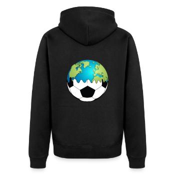 sport - Unisex Premium Bio Zip Hoodie - Schwarz - Hinten - Nico (187cm)