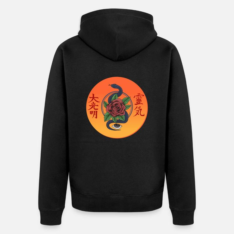 Oeil de serpent - Veste à capuche bio Premium Unisexe - noir