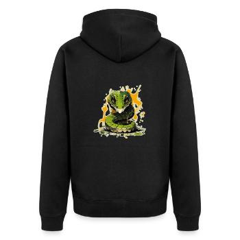 Schlange - Unisex Premium Bio Zip Hoodie - Schwarz - Hinten - Nico (187cm)