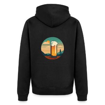 Beer Landscape - Unisex Premium Organic Zip Hoodie - black - Back - Nico (187cm)