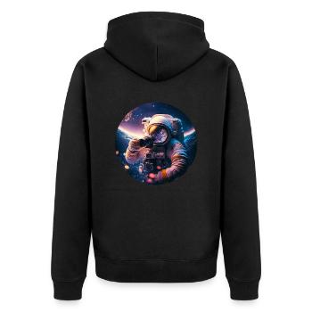 Astronaut fotografiert Geschenk - Unisex Premium Bio Zip Hoodie - Schwarz - Hinten - Nico (187cm)